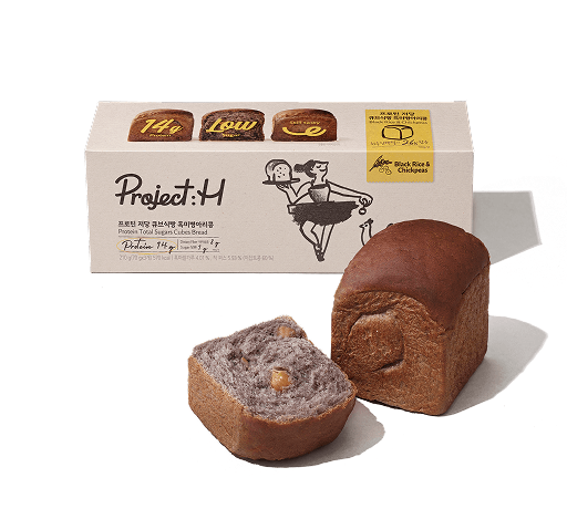 프로틴 저당 큐브식빵 흑미병아리콩